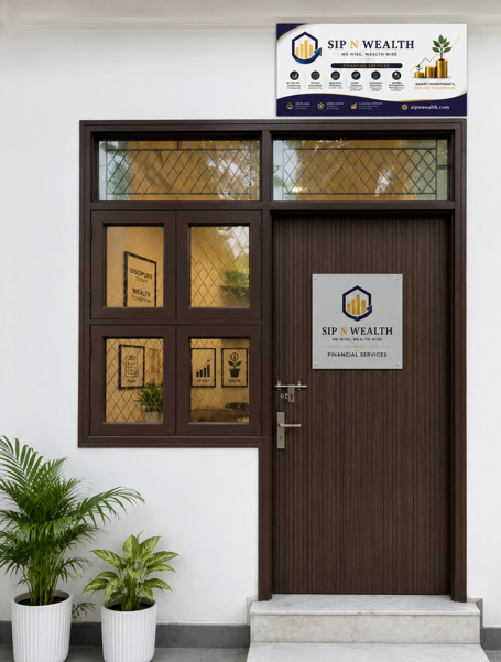 SIP N WEALTH office desks with market screens and service boards - New Delhi